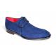 Emilio Franco "Gabriele" Navy Genuine Italian Suede Leather Lace-Up Dress Shoes.